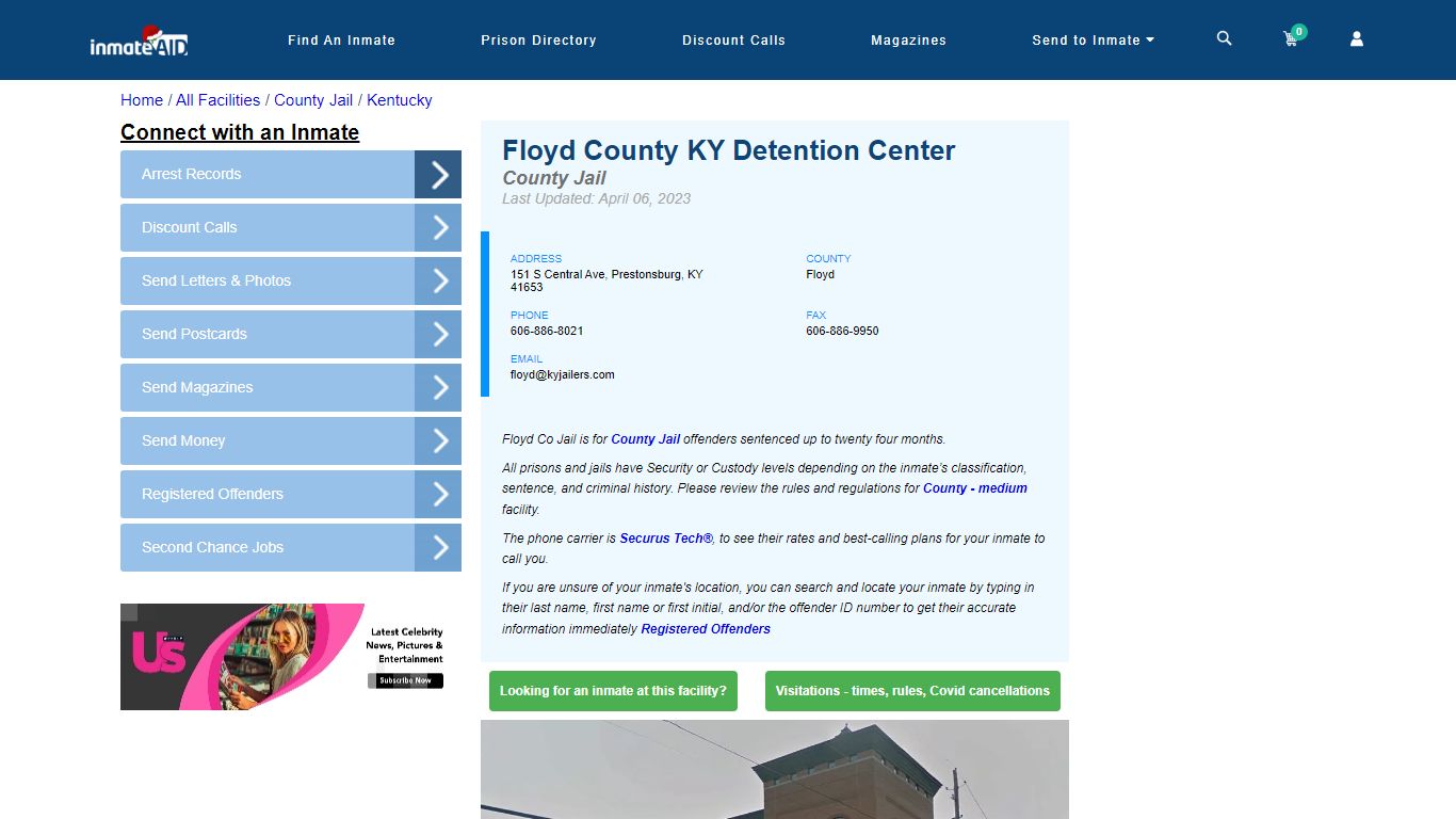 Floyd County KY Detention Center - Inmate Locator - Prestonsburg, KY
